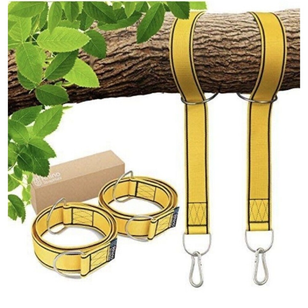 Rhino StrapMate Tree Swing Hanging Strap 4 FT Yellow & Carabiner